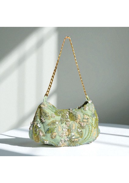 Yeşil Boncuklu Çanta Abiye fiyatları