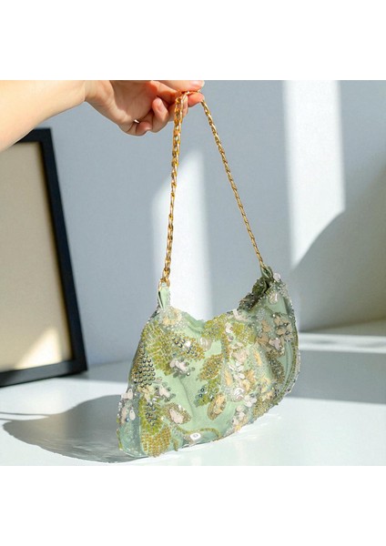 Yeşil Boncuklu Çanta Abiye modelleri
