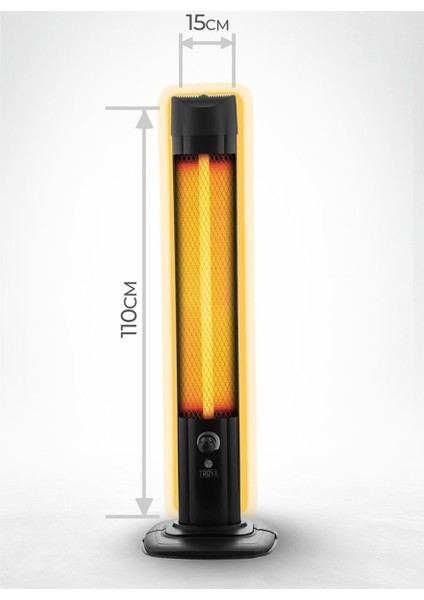 Dik Isıtıcı Elektrikli Soba Infrared 2000W Kule Tipi indirimleri