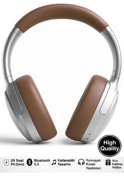 Beat Kablosuz Kulaküstü Kulaklık – Bluetooth Kulaklık 5.3, Katlanabilir, Mikrofonlu, Aux Girişli