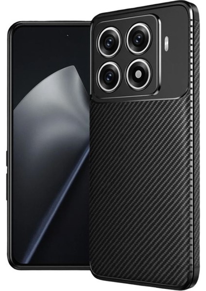 Xiaomi 15T Pro Kılıf Negro Karbon Desen Silikon + Ekran Koruyucu