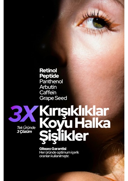 Eyecontour %1 Retinol %5 Peptit Koyu Halka, Şişlik Ve Kırışık Karşıtı Spf30 Güneş Kremli Göz Kremi 50 ml fiyatları