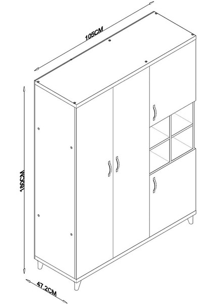 Bonnie Çok Amaçlı 4 Kapaklı Dolap modelleri
