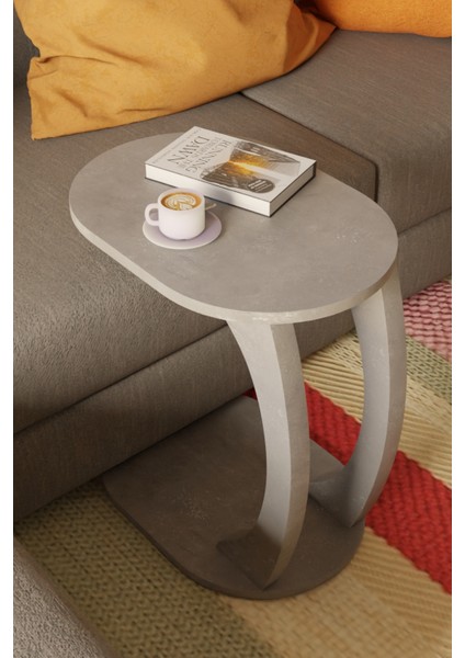 Oval C Sehpa Modern, Dayanıklı Hareketli Tekerlekli Yan Sehpa (Salon, Ofis, Yatak Odası) fiyatları