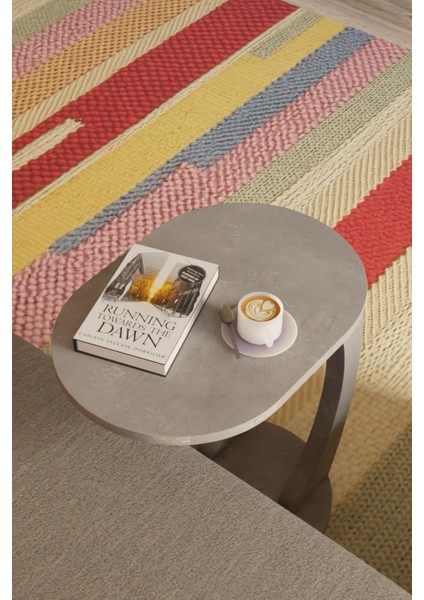 Oval C Sehpa Modern, Dayanıklı Hareketli Tekerlekli Yan Sehpa (Salon, Ofis, Yatak Odası) modelleri