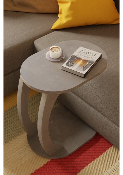 Oval C Sehpa Modern, Dayanıklı Hareketli Tekerlekli Yan Sehpa (Salon, Ofis, Yatak Odası) fırsatları