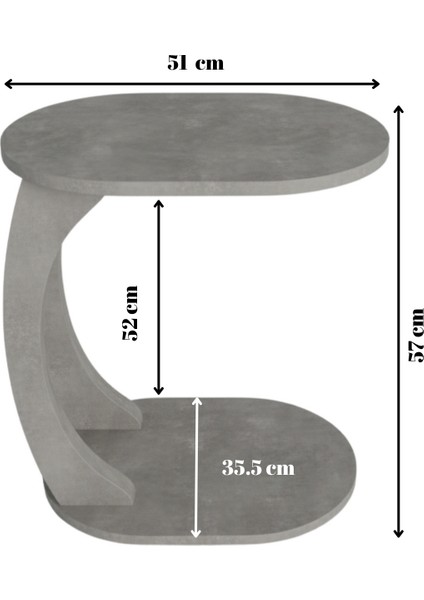 Oval C Sehpa Modern, Dayanıklı Hareketli Tekerlekli Yan Sehpa (Salon, Ofis, Yatak Odası) indirimleri