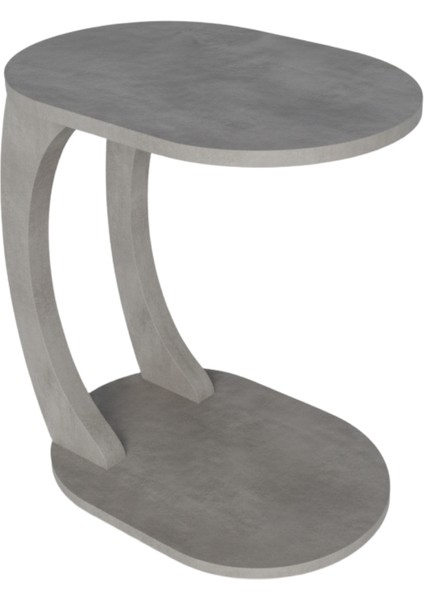 Oval C Sehpa Modern, Dayanıklı Hareketli Tekerlekli Yan Sehpa (Salon, Ofis, Yatak Odası)