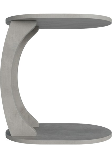 Oval C Sehpa Modern, Dayanıklı Hareketli Tekerlekli Yan Sehpa (Salon, Ofis, Yatak Odası)