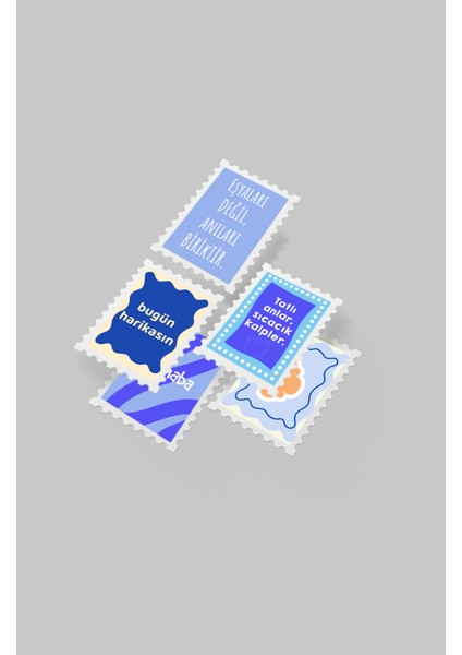 Renkli Pul Sticker Seti 20'li - Bullet Journal Ajanda Scrapbook modelleri