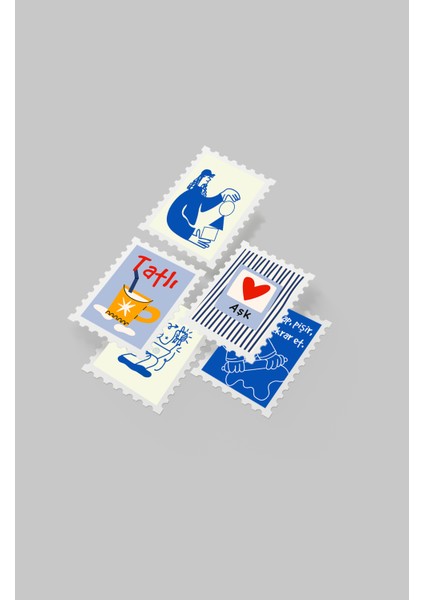 Renkli Pul Sticker Seti 20'li - Bullet Journal Ajanda Scrapbook fırsatları