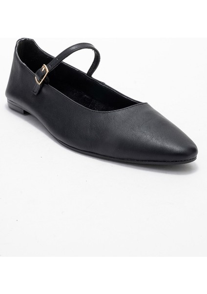 Lunaıre Siyah Deri Tek Bantlı Sivri Burun Kadın Babet Ayakkabı fiyatları