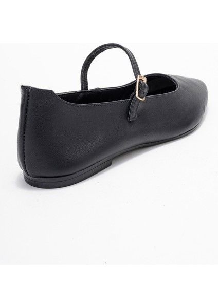 Lunaıre Siyah Deri Tek Bantlı Sivri Burun Kadın Babet Ayakkabı modelleri