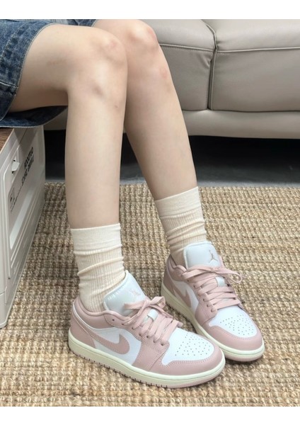 Air Jordan 1 Low Kadın Pembe Beyaz Sneaker Ayakkabı - DC0774-162