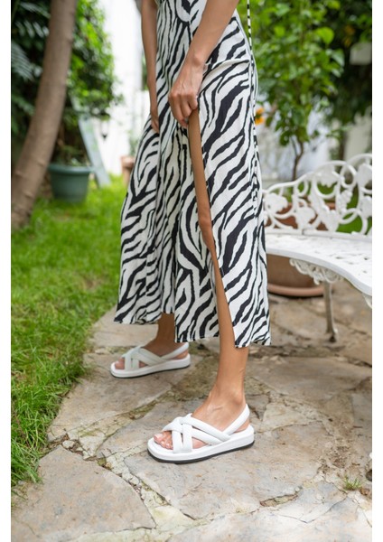 Marciya Kadın Yeşil Pofuduk Sandalet