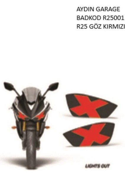Yamaha R25 Far Sticker Far Içi Göz Sticker R25 Sticker Kırmızı x