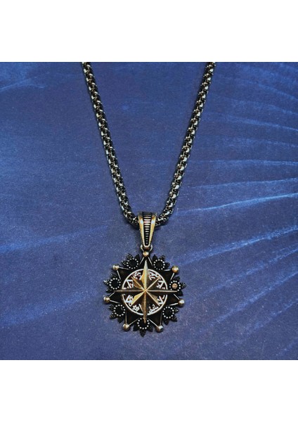 Pusula El Işçiliği 925 Ayar Gümüş Erkek Kolye fiyatları