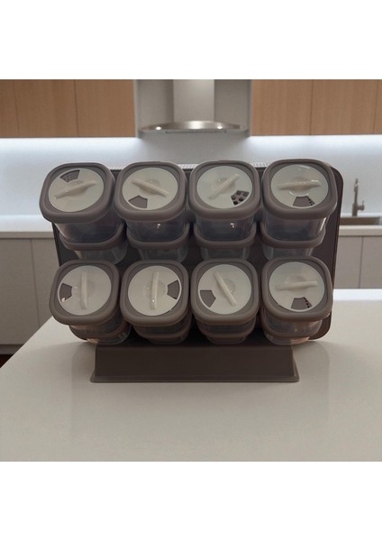 Stantlı Tezgah Üstü Kapaklı 8’li Baharat Takımı – Yapışkanlı Duvara Monte Edilebilir Tasarım indirimleri