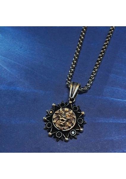 Aslan El Işçiliği 925 Ayar Gümüş Erkek Kolye