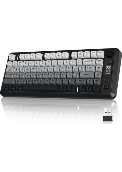 M75 Kablosuz Bt+2.4ghz OLED Tft Ekranlı Membran Reinbow Aydınlatmalı Gaming Oyuncu Klavye