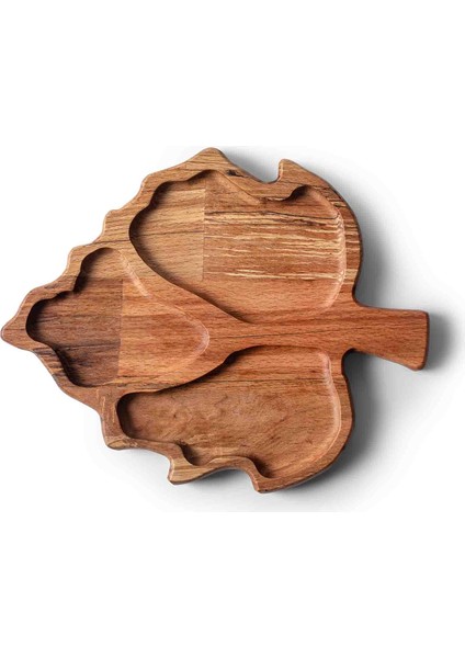 Leaf 3 Bölmeli Ahşap Kayın Ağacı Çerezlik fiyatları