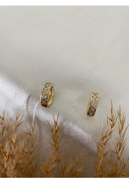 Taş Detaylı Halka Xupıng Çelik Küpe fiyatları