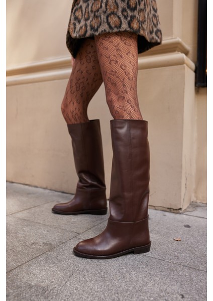 Lovell Kadın Kahve Süet Fermuarsiz Çizme