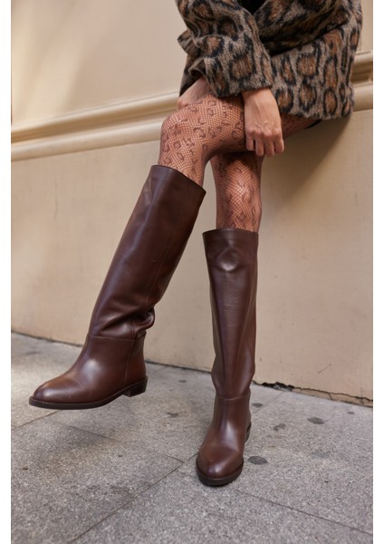 Lovell Kadın Kahve Süet Fermuarsiz Çizme