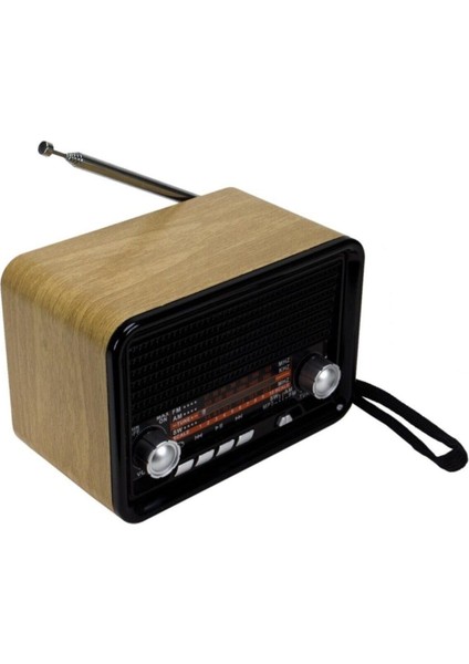 Kahverengi Nostaljik Radyo Bluetooth USB Aux Şarjlı Fm Radyo modelleri