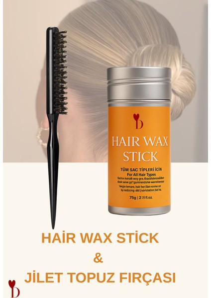 Hair Stick Wax 75GR & Saç Sabitleyici Topuz Fırçası