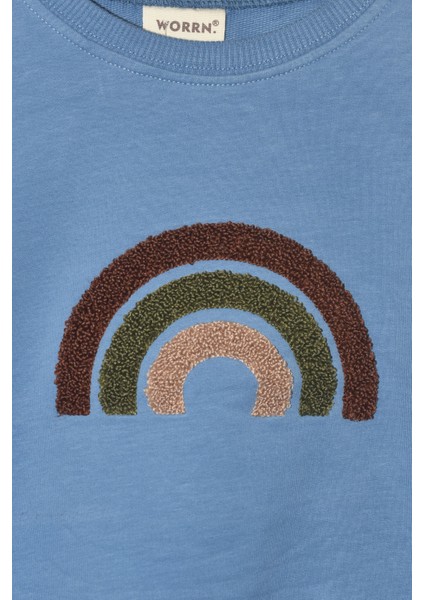 Erkek Çocuk %100 Pamuk Gökkuşağı Süzeneli Sweatshirt - 1021 fiyatları