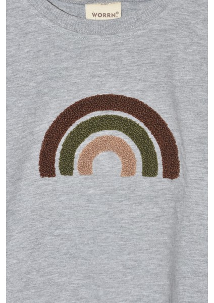 Erkek Çocuk %100 Pamuk Gökkuşağı Süzeneli Sweatshirt - 1021 fiyatları