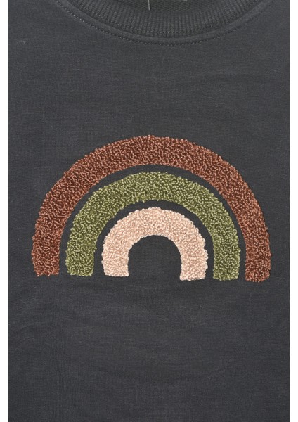 Erkek Çocuk %100 Pamuk Gökkuşağı Süzeneli Sweatshirt - 1021 modelleri