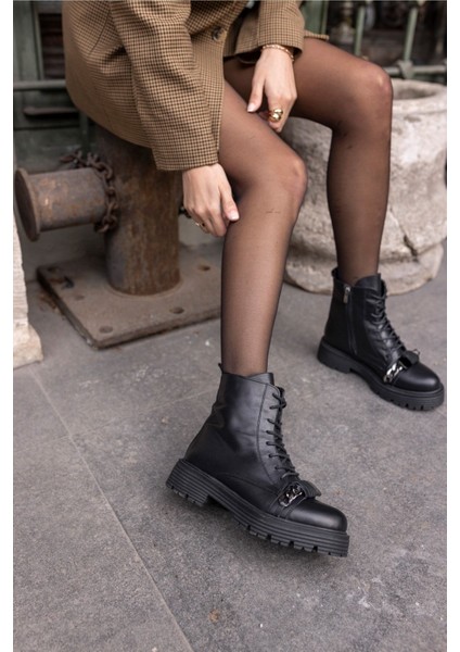 Periay Kadın Siyah Gercek Deri Bot fırsatları