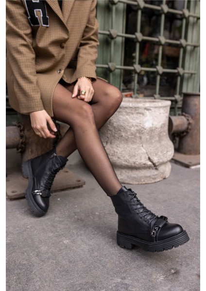 Periay Kadın Siyah Gercek Deri Bot indirimleri