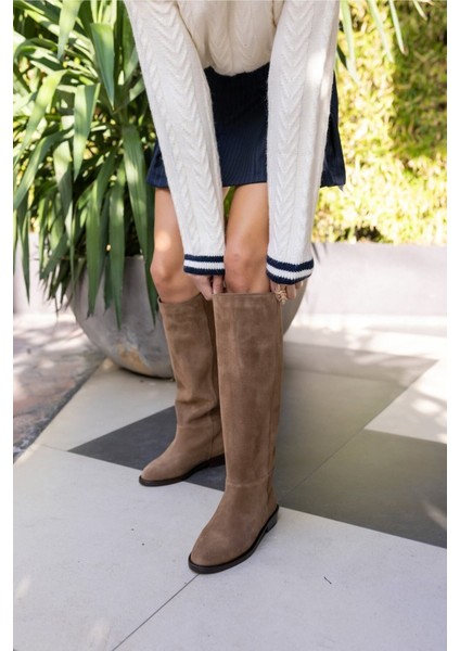 Lovell Kadın Kahve Süet Fermuarsiz Çizme fırsatları