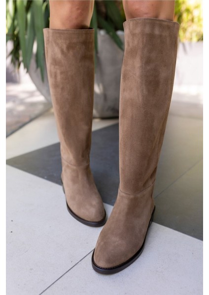 Lovell Kadın Kahve Süet Fermuarsiz Çizme