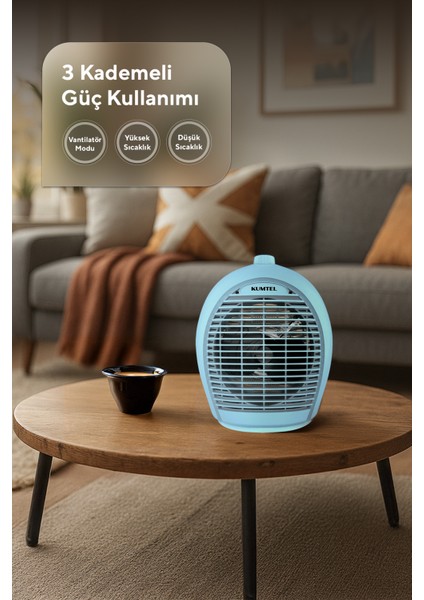 Fanlı Isıtıcı 2000 W LX-6331 Mavi
