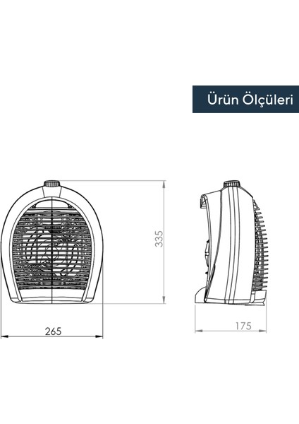 Fanlı Isıtıcı 2000 W LX-6331 Mavi