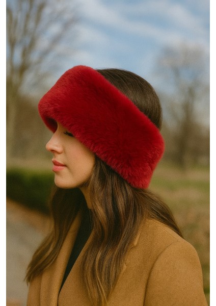 Kadın Kışlık Peluş Boyunluk Bandana Şapka