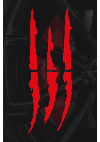 30 x 10 cm Pençe Oto Sticker Araba Far Sticker Kırmızı