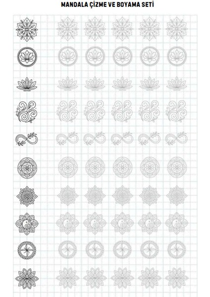Mandala Çizme ve Boyama Kitap Seti (3 Kitap) fiyatları