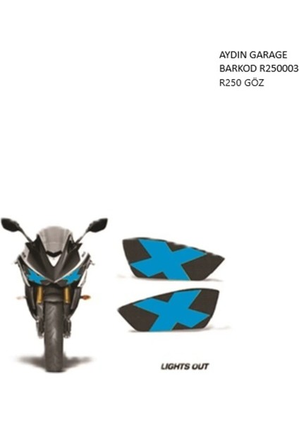 Yamaha R25 Uyumlu Far Sticker Far Içi Göz Sticker R25 Sticker Mavi x
