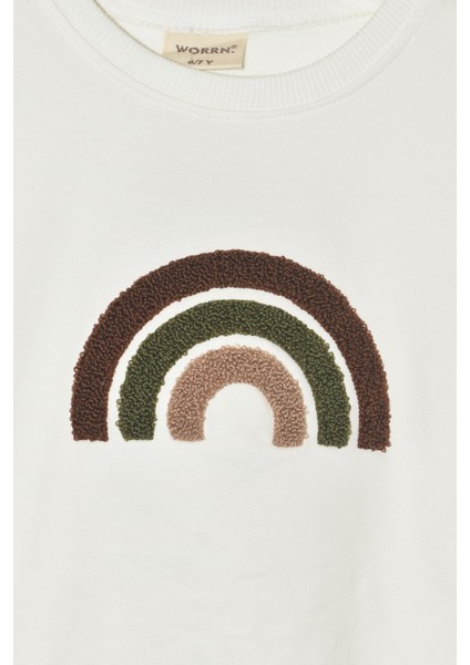 Erkek Çocuk %100 Pamuk Gökkuşağı Süzeneli Sweatshirt - 1021 fiyatları