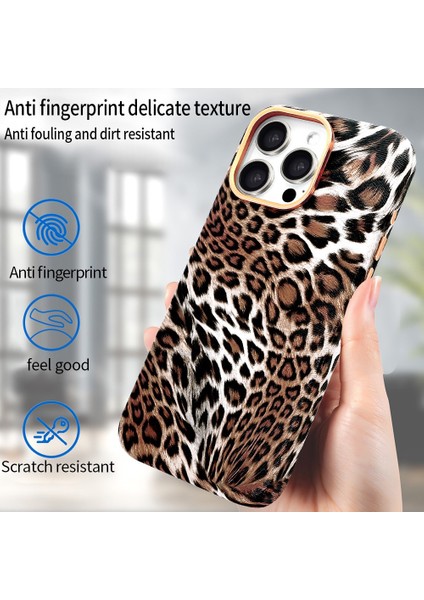 iPhone 15 Pro Kılıf Leopar Desenli Manyetik Şarj Özellikli Kapak fiyatları