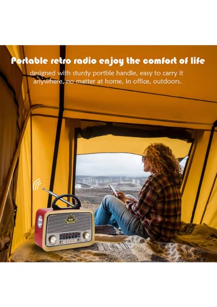 Kahverengi Eskitme Nostalji Tasarımlı Bluetooth Radyo, Fm, Sd Kart, Aux Özellikli modelleri