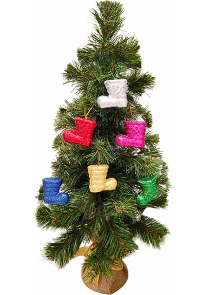 Yılbaşı Ağacı Süsü, Simli Noel Çizme Yılbaşı Ağaç Süsü 6'lı Pakette 6 Adet fiyatları