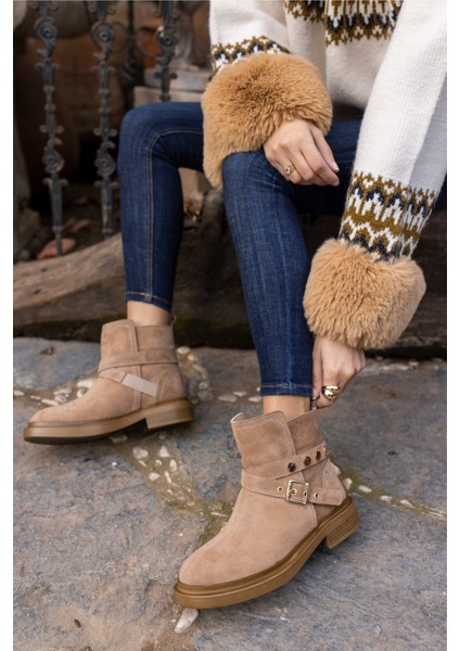 Pietra Kadın Bej Gercek Suet Bot indirimleri