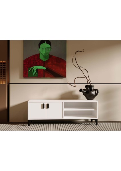 Sardes Tv Sehpası 140 cm Beyaz