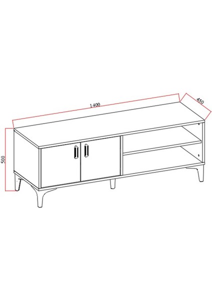 Sardes Tv Sehpası 140 cm Beyaz fırsatları